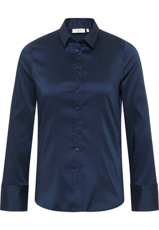 ETERNA FITTED Performance Shirt Langarm Bluse - Midnight Indigo - 5377-19-DF04