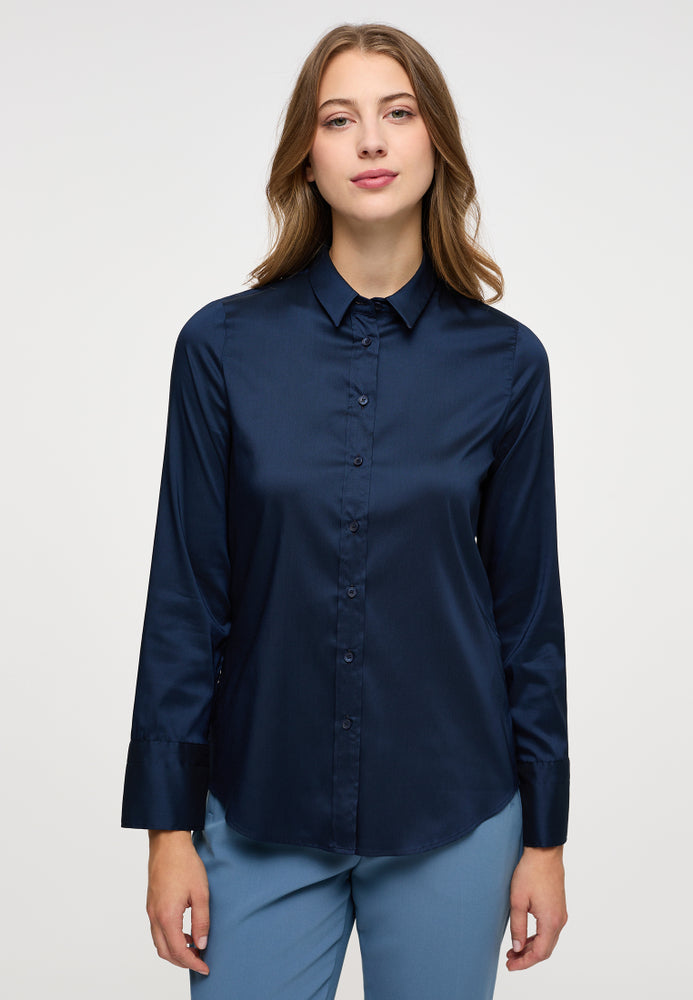 ETERNA FITTED Performance Shirt Langarm Bluse - Midnight Indigo - 5377-19-DF04