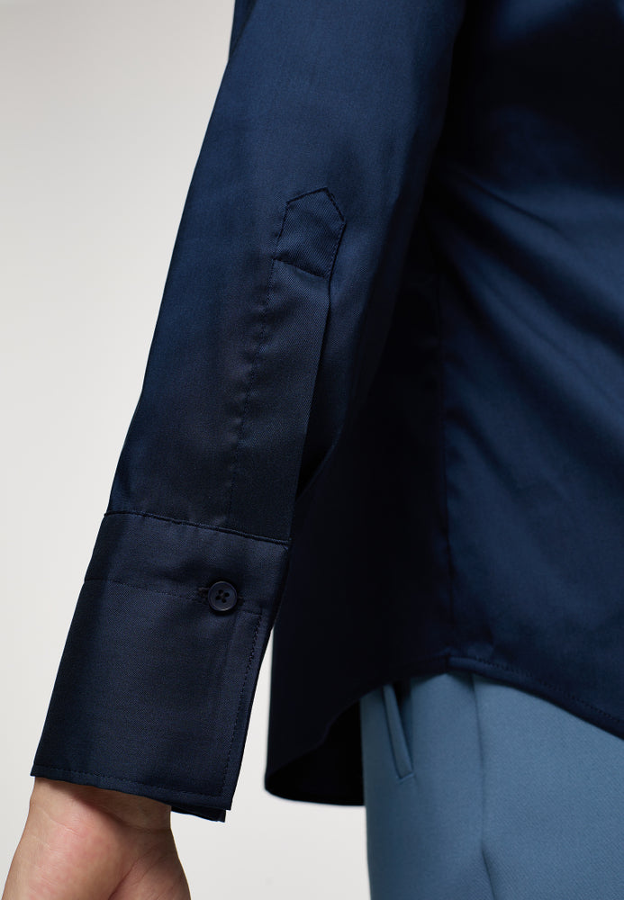 ETERNA FITTED Performance Shirt Langarm Bluse - Midnight Indigo - 5377-19-DF04 von Eterna