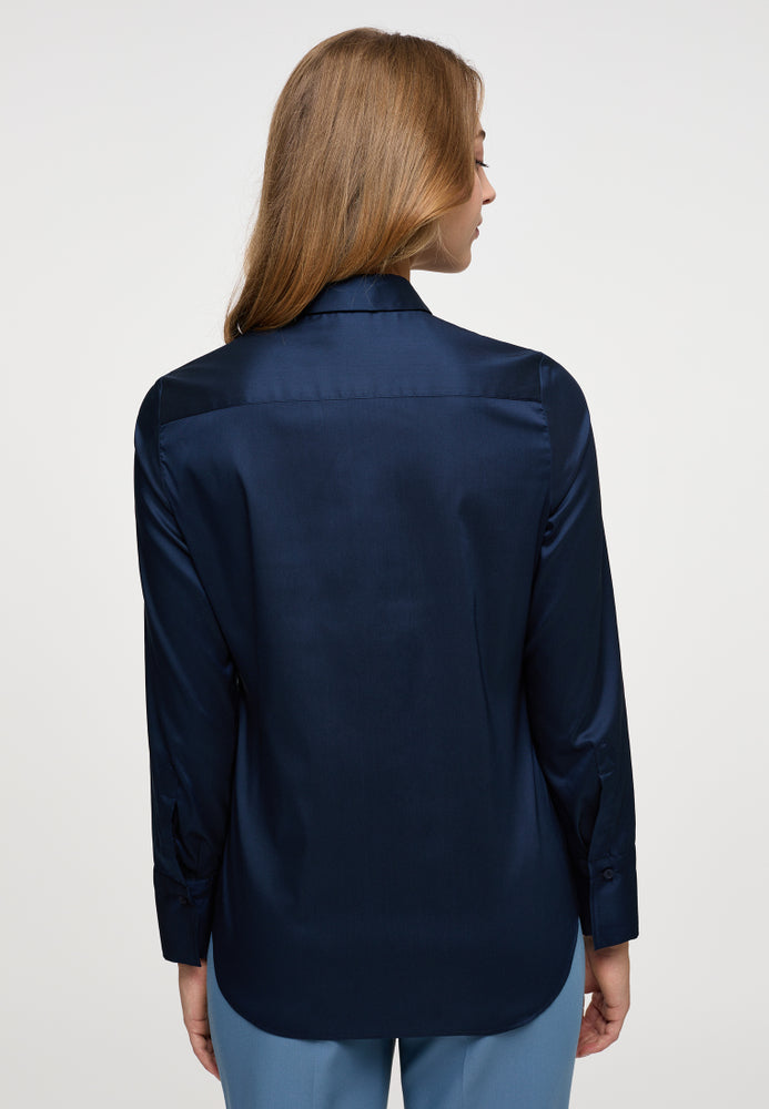 ETERNA FITTED Performance Shirt Langarm Bluse - Midnight Indigo - 5377-19-DF04 von Eterna