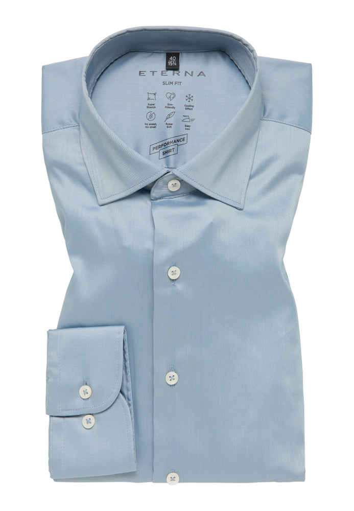 ETERNA SLIM FIT Performance Shirt - Moonstone Blue - 3377-31-F170