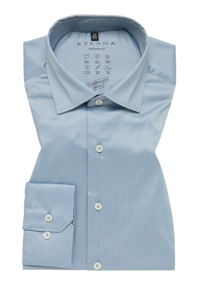 ETERNA MODERN FIT Performance Shirt - Skylight Steel - 3377-31-X18K