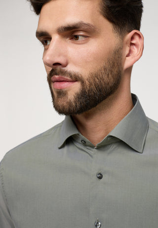 ETERNA SLIM FIT Performance Shirt Langarm Hemd - Grey Sage Twill - 3377-44-F170