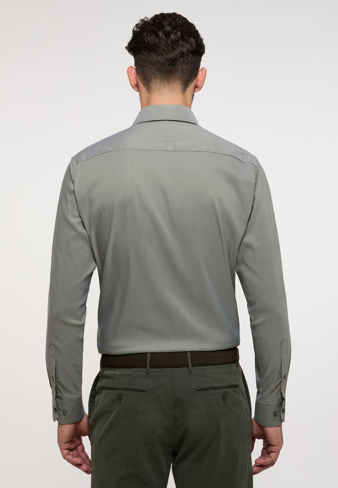 ETERNA SLIM FIT Performance Shirt Langarm Hemd - Grey Sage Twill - 3377-44-F170 von Eterna
