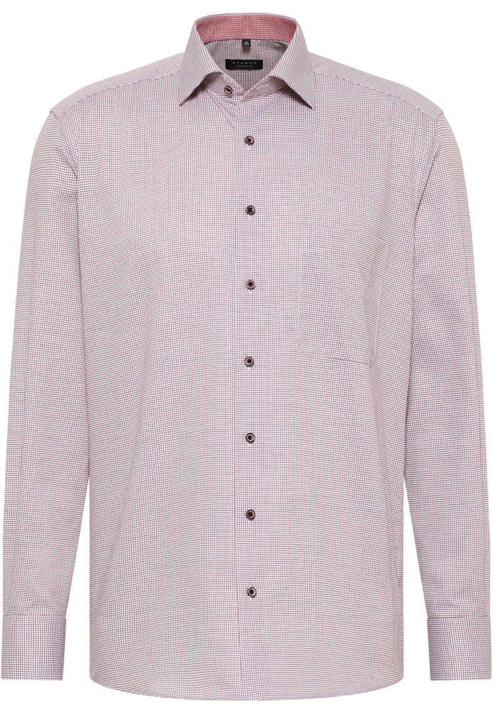 ETERNA COMFORT FIT Langarm Hemd - Blush Harbor Check - 8184-82-E15K