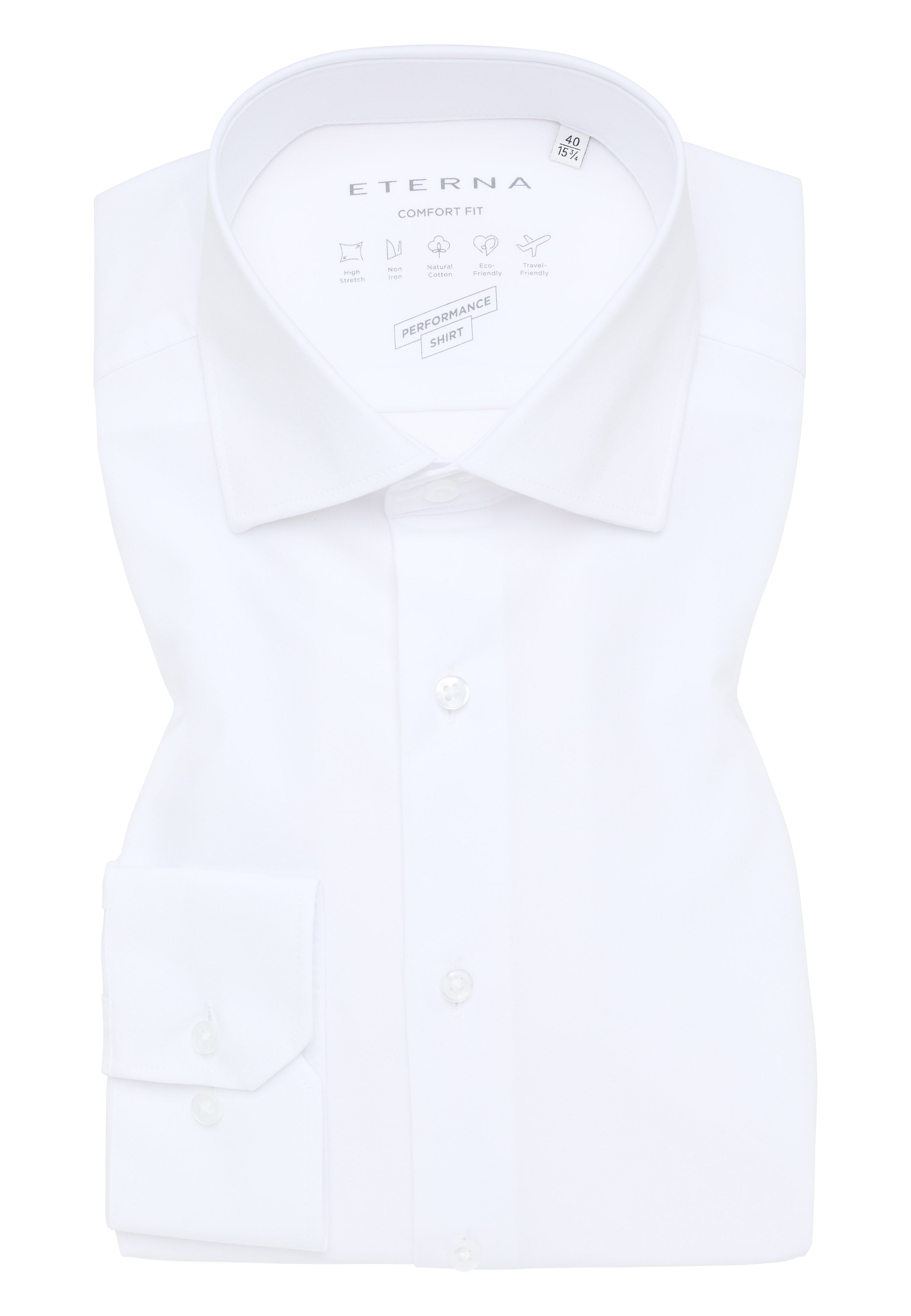 ETERNA COMFORT FIT Performance Shirt - Crystal Silk White - 4194-00-E17K