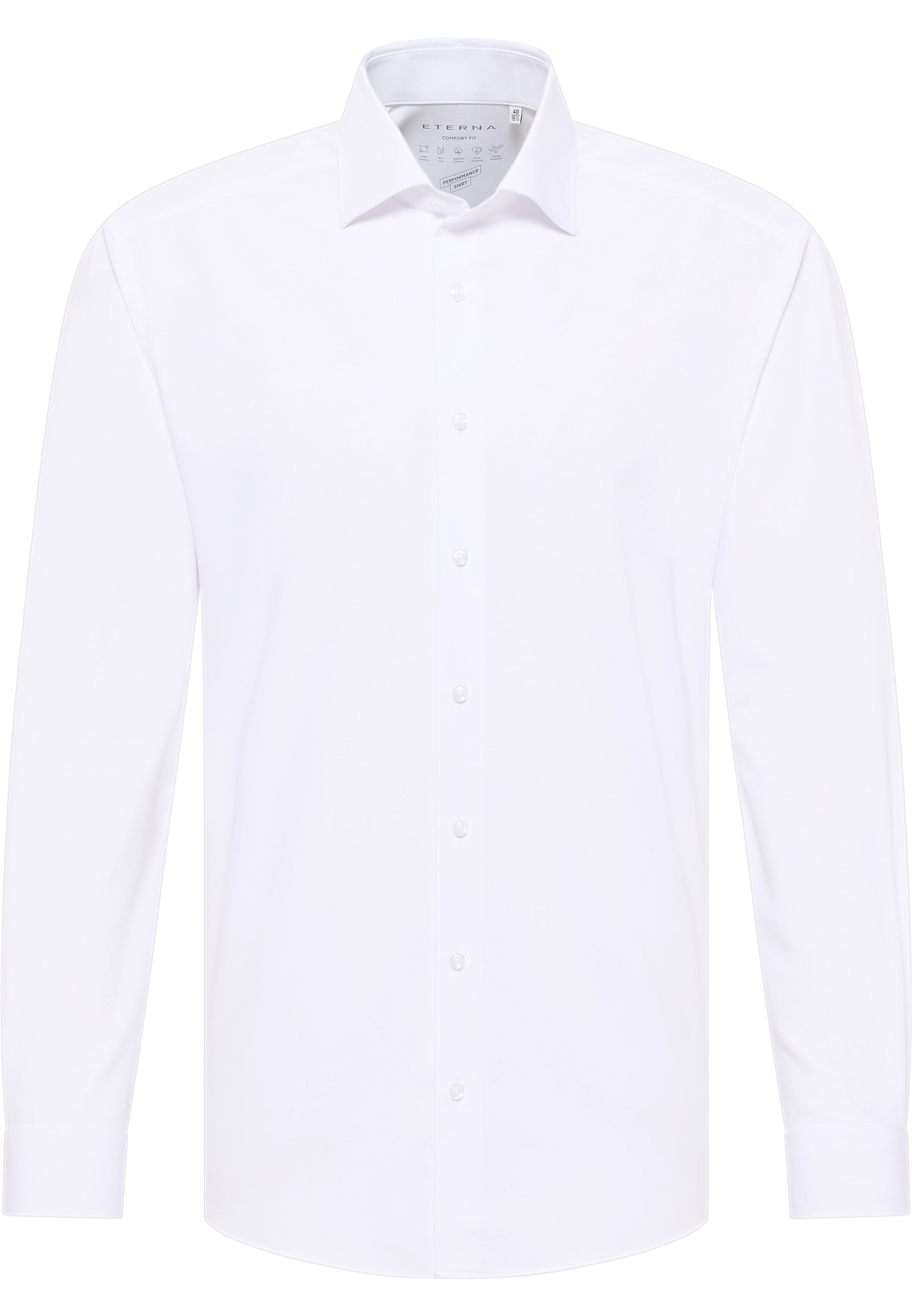 ETERNA COMFORT FIT Performance Shirt - Crystal Silk White - 4194-00-E17K