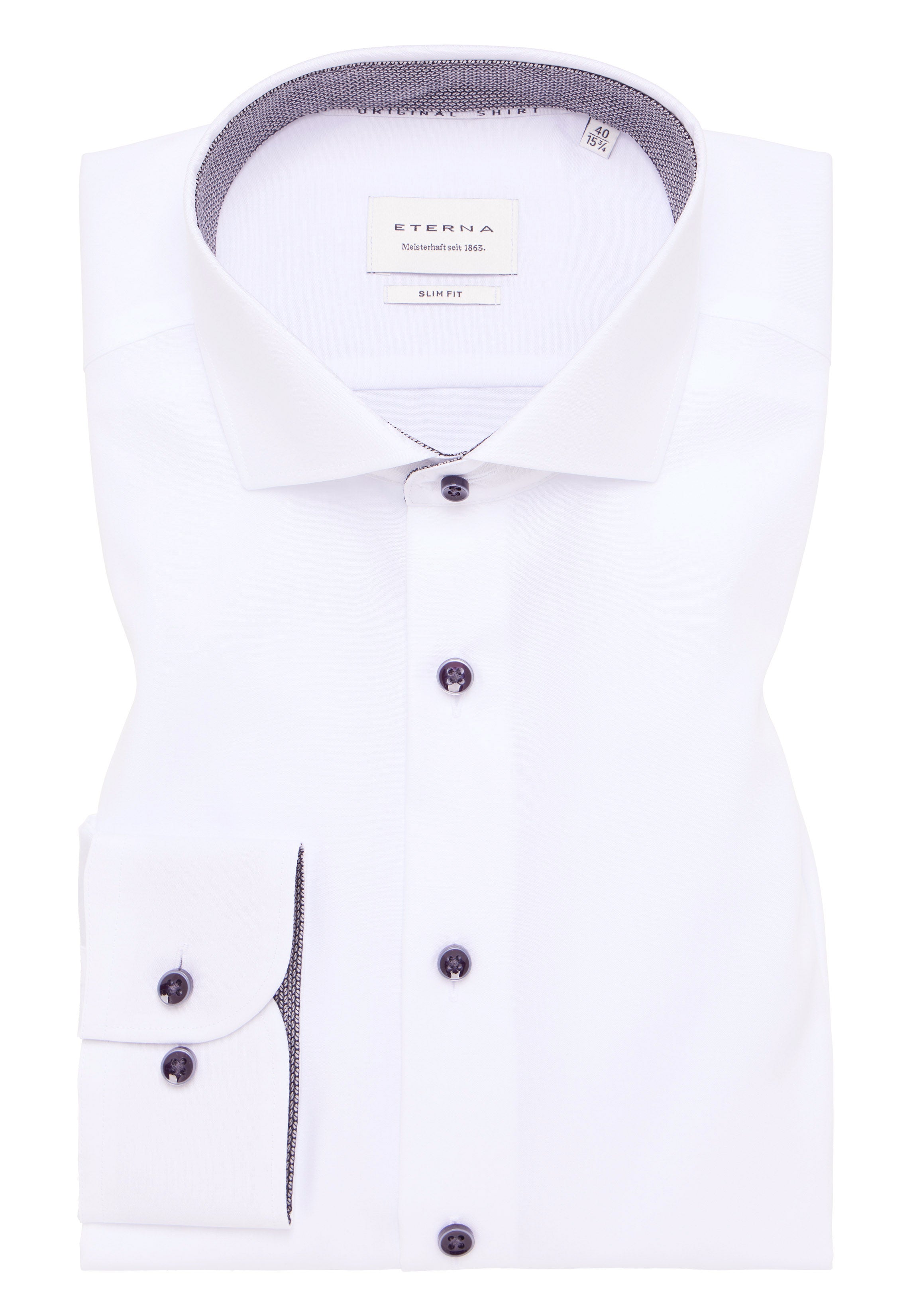ETERNA SLIM FIT Langarm Hemd - Moonlit Classic White - 1311-00-F142