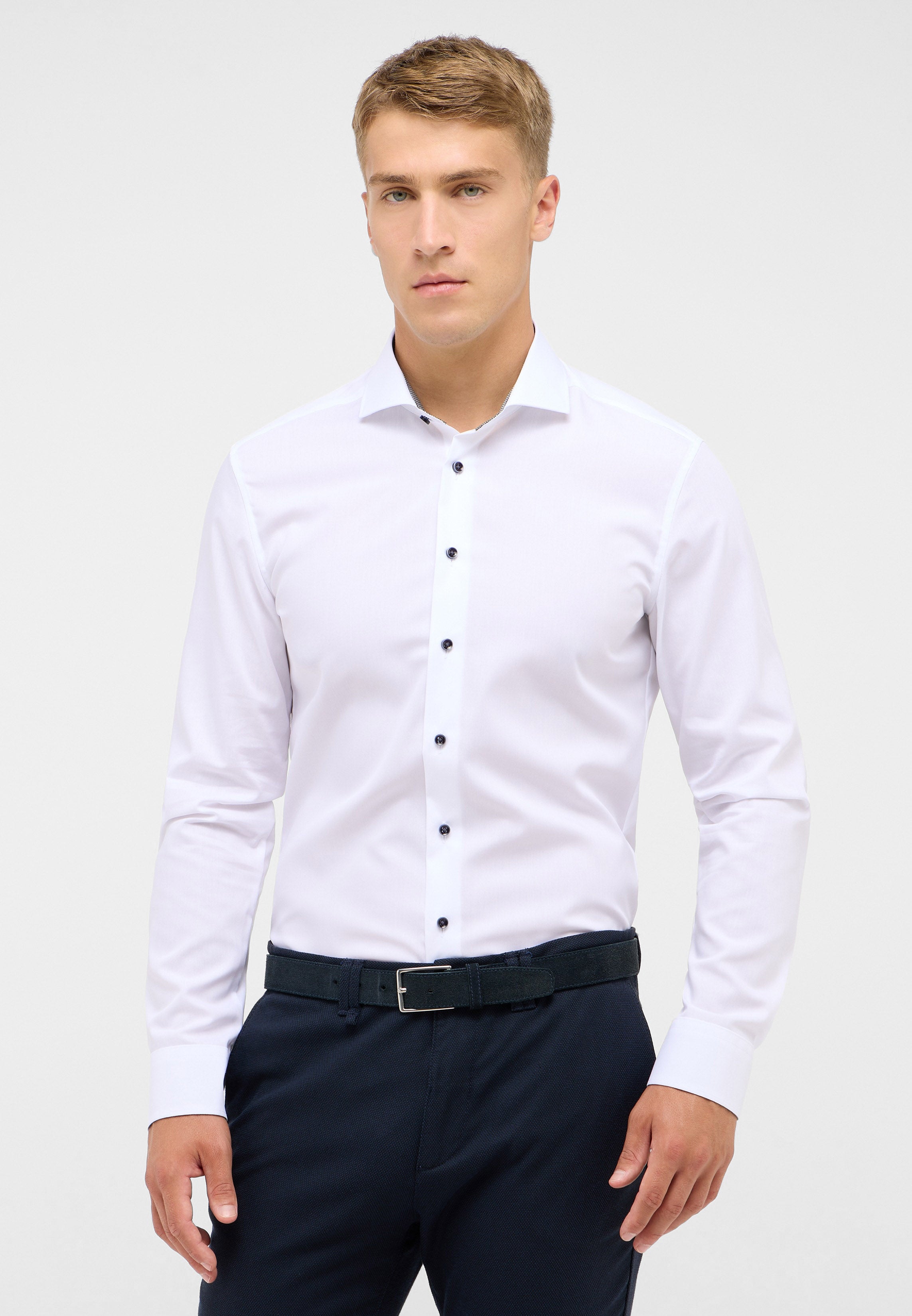 ETERNA SLIM FIT Langarm Hemd - Moonlit Classic White - 1311-00-F142 von Eterna