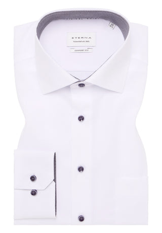 ETERNA COMFORT FIT Langarm Hemd - Ivory Contrast Poplin - 1311-00-E15K