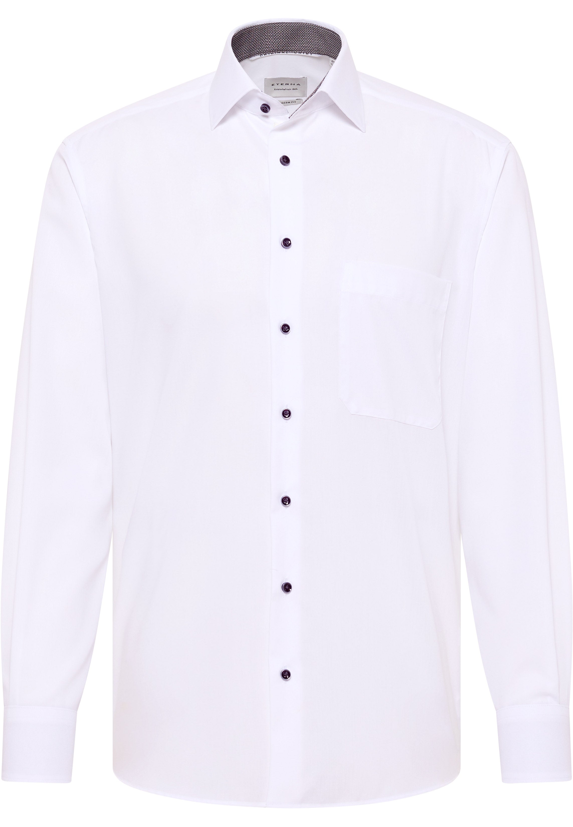 ETERNA COMFORT FIT Langarm Hemd - Ivory Contrast Poplin - 1311-00-E15K