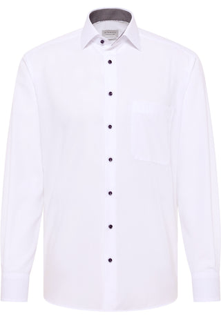 ETERNA COMFORT FIT Langarm Hemd - Ivory Contrast Poplin - 1311-00-E15K