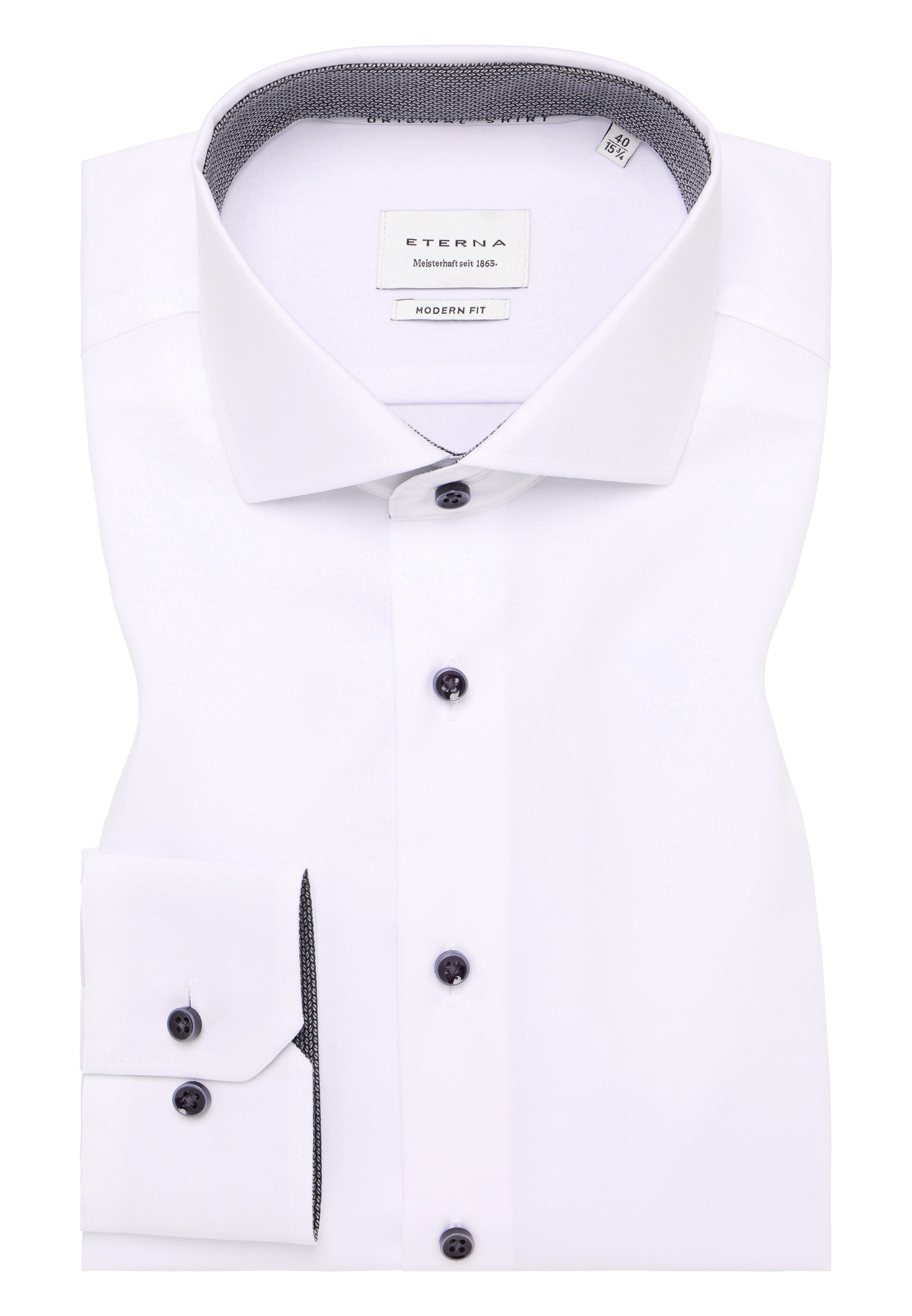 ETERNA MODERN FIT Langarm Hemd - Ivory Smoke Poplin - 1311-00-X15V