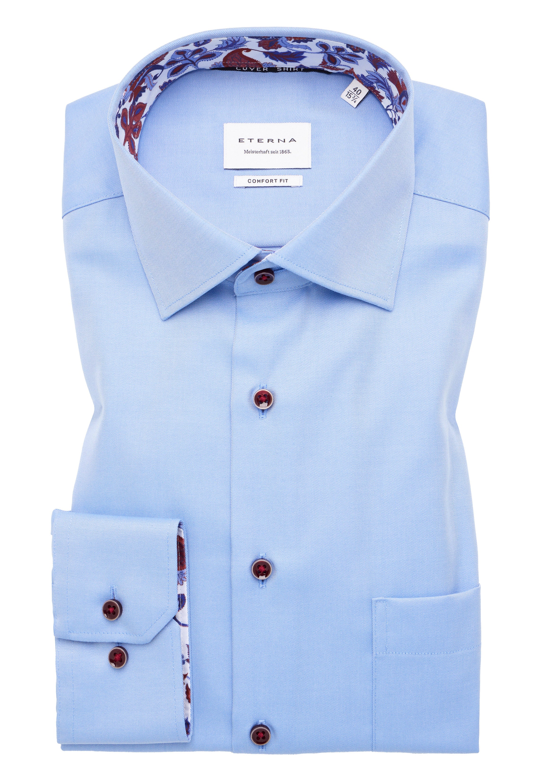 ETERNA COMFORT FIT COVER SHIRT - Coastal Sky Blue - 8824-15-E15K
