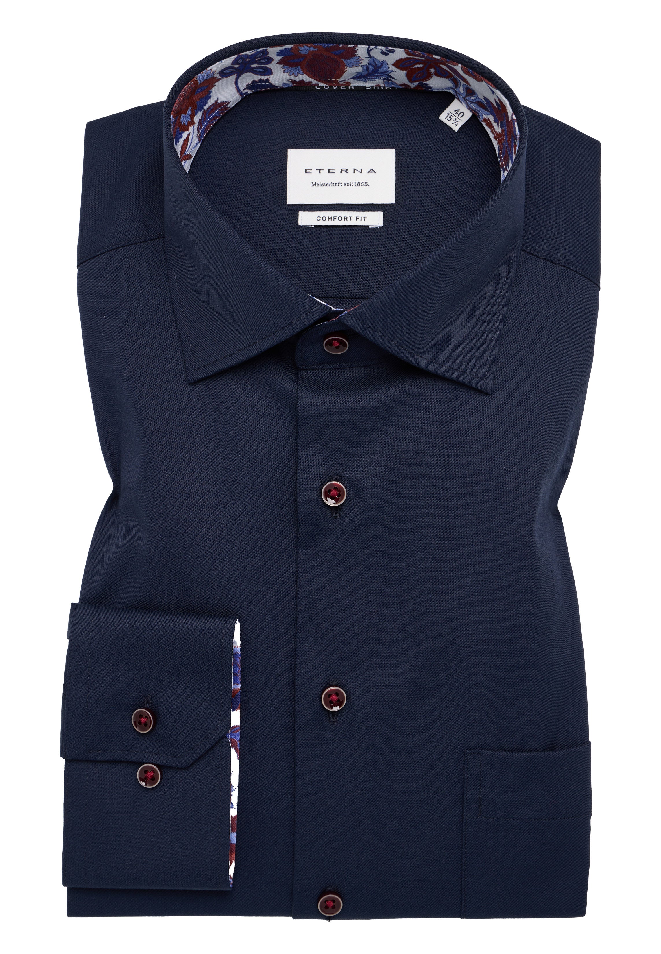 ETERNA COMFORT FIT COVER SHIRT Langarm Hemd - Midnight Harbor Blue - 8824-19-E15K von Eterna