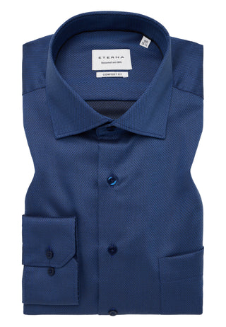 ETERNA COMFORT FIT Langarm Hemd - Ocean Harbor Blue - 4203-07-E19K