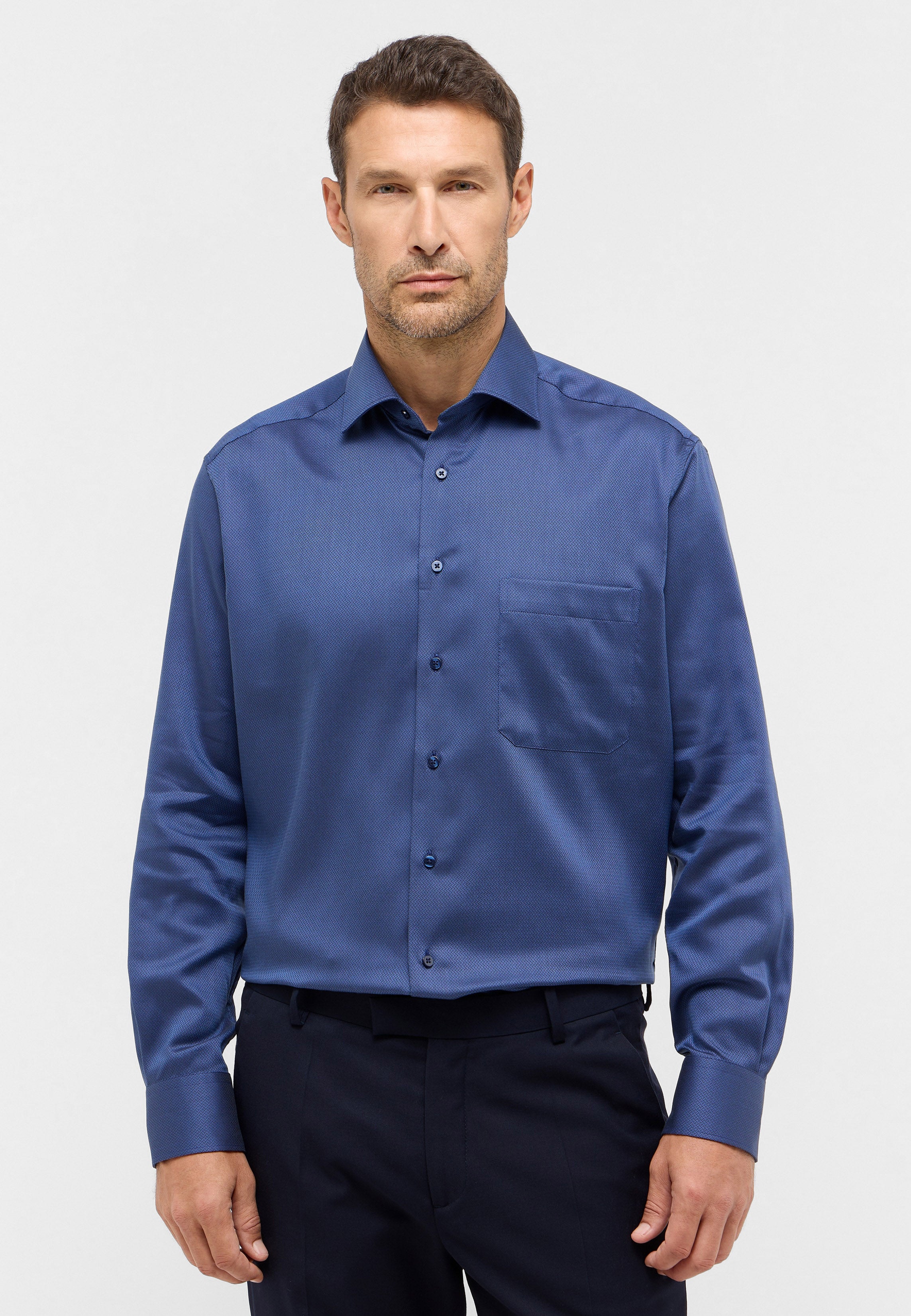 ETERNA COMFORT FIT Langarm Hemd - Ocean Harbor Blue - 4203-07-E19K