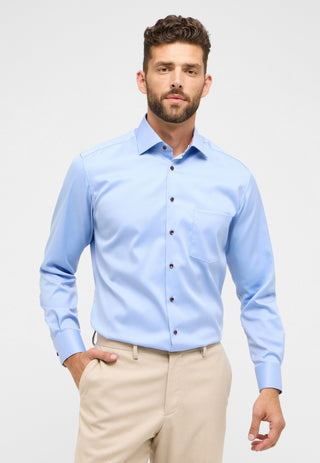 ETERNA MODERN FIT Langarm Hemd - Coastal Sky Twill - 8824-15-X15K