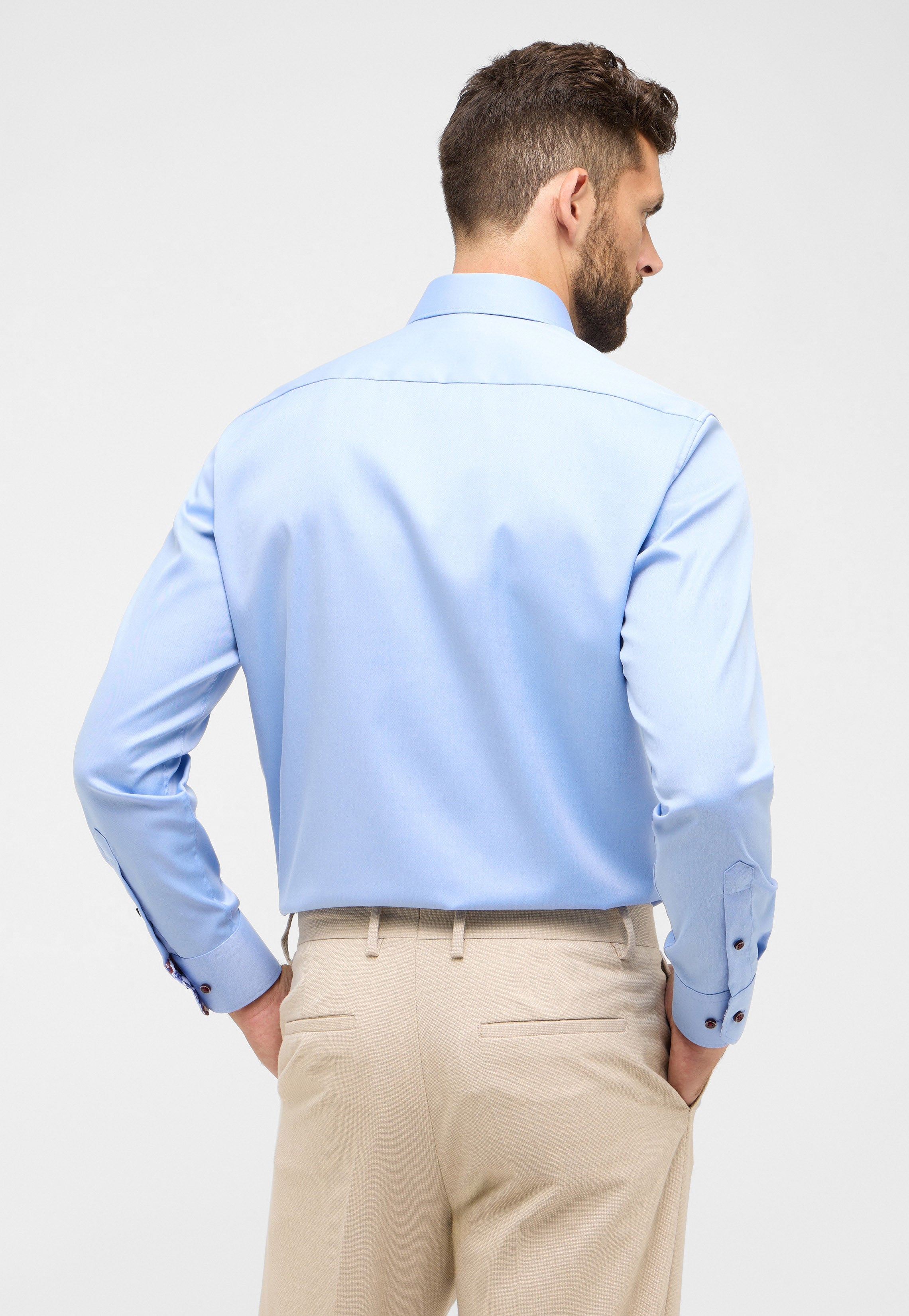 ETERNA MODERN FIT Langarm Hemd - Coastal Sky Twill - 8824-15-X15K von Eterna