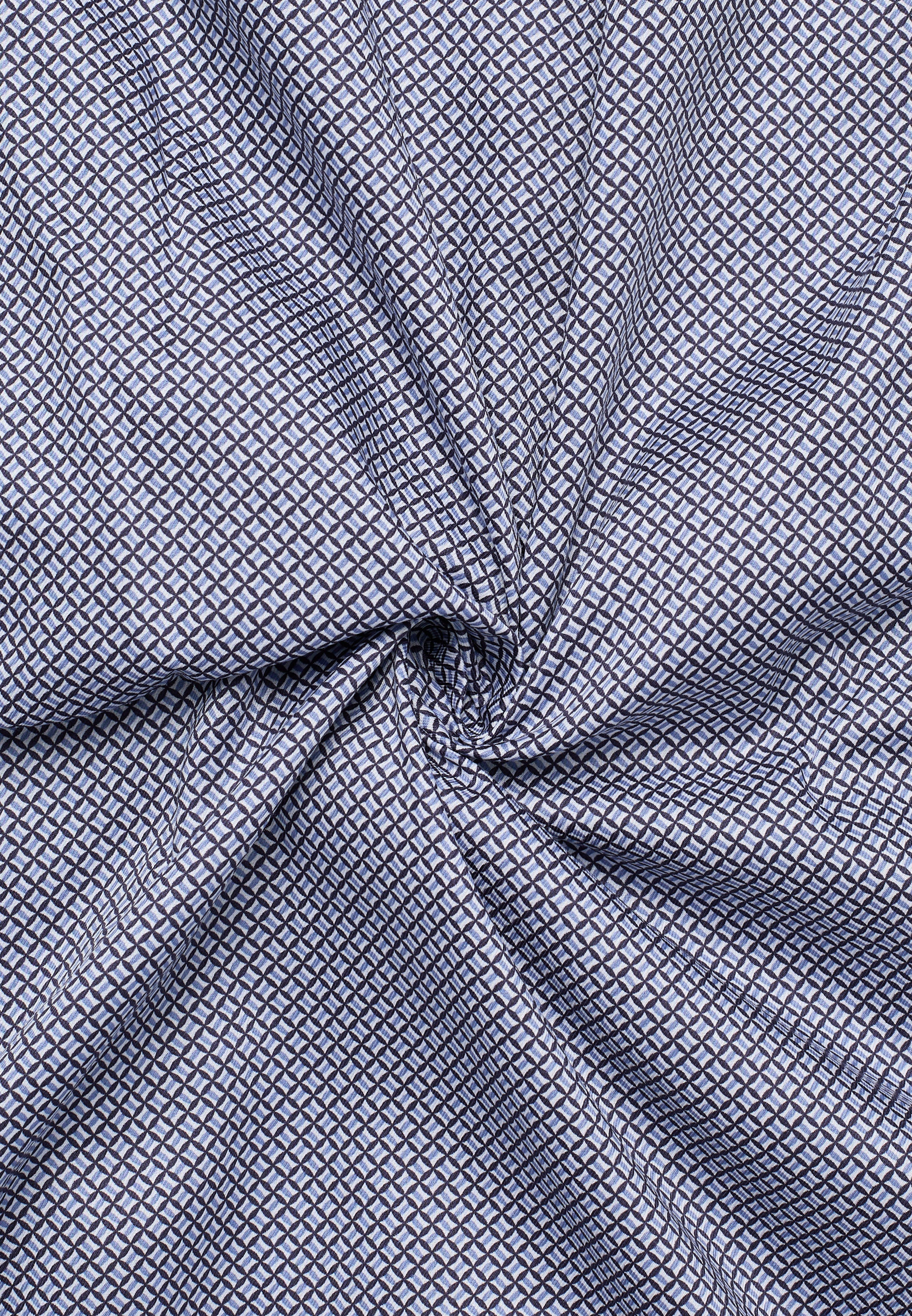 ETERNA COMFORT FIT Langarm Hemd - Faded Indigo Grid - 4382-12-E19K von Eterna