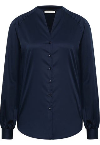 ETERNA CLASSIC FIT Langarm Bluse - Midnight Navy Glow - 5585-19-D958