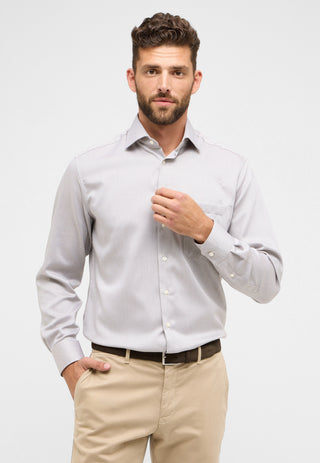 ETERNA COMFORT FIT Langarm Hemd - Misty Oat Texture - 4203-26-E19K