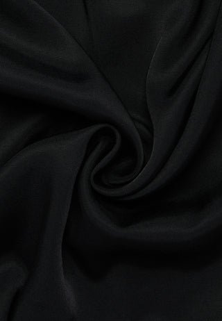 ETERNA V-Ausschnitt Bluse - Midnight Satin Black - 5270-39-R307