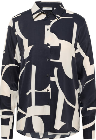 ETERNA LOOSE FIT Bluse - Navy & Chalk Print - 7584-39-D923