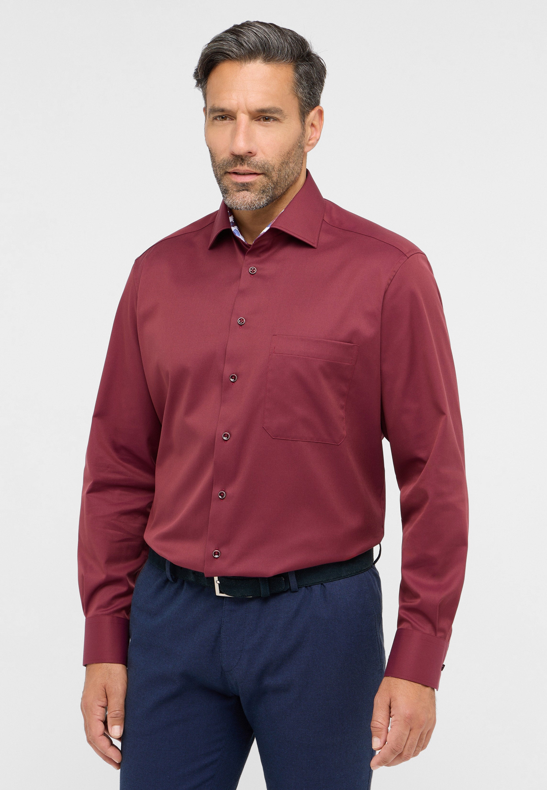 ETERNA COMFORT FIT COVER SHIRT - Wine Cherry Twill - 8824-56-E15K von Eterna