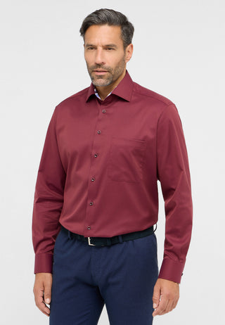 ETERNA COMFORT FIT COVER SHIRT - Wine Cherry Twill - 8824-56-E15K