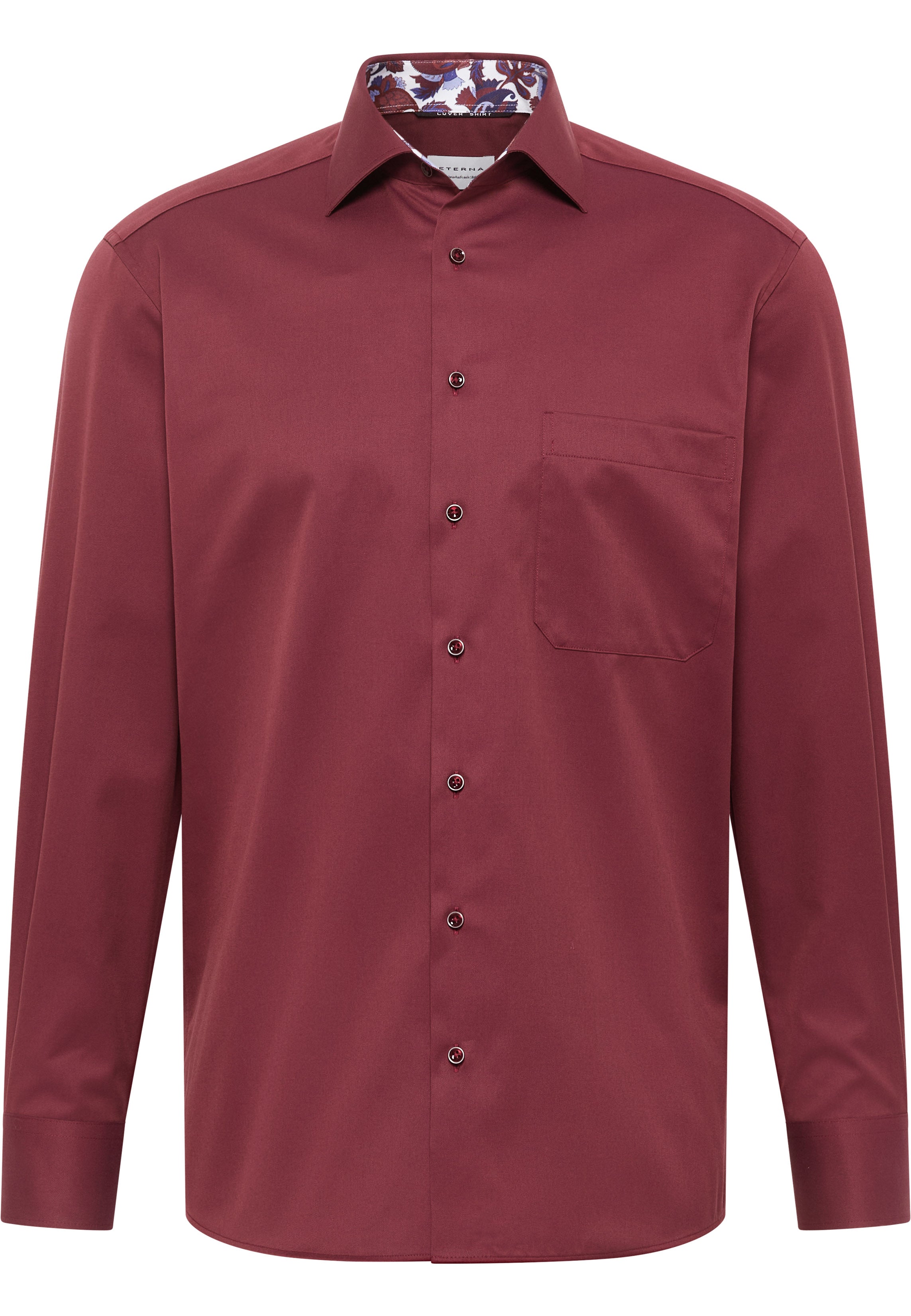 ETERNA COMFORT FIT COVER SHIRT - Wine Cherry Twill - 8824-56-E15K
