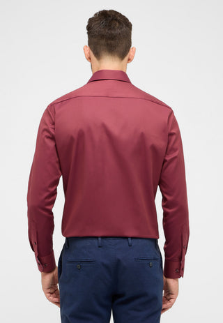 ETERNA MODERN FIT Langarm Hemd - Bordeaux Paisley Twill - 8824-56-X15K