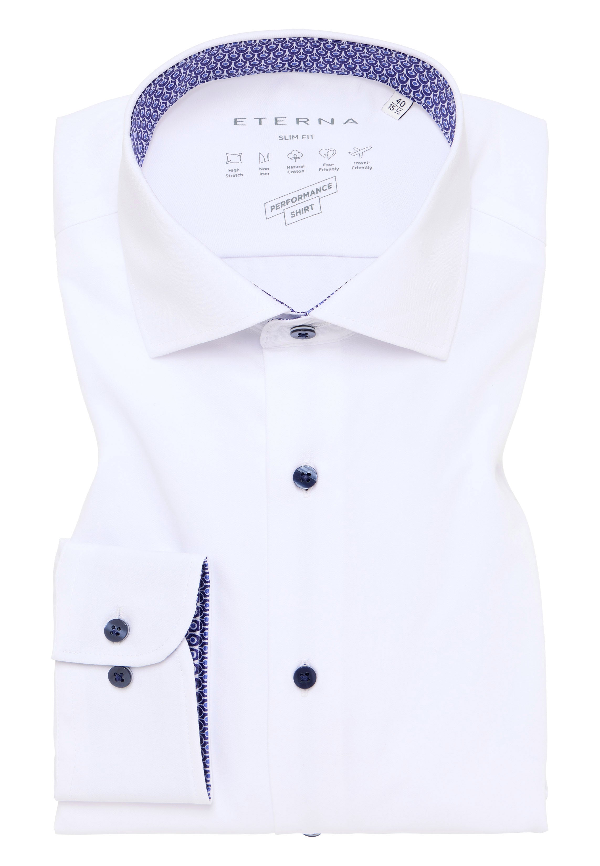 ETERNA SLIM FIT Performance Shirt - Moonlit White - 4194-00-F140