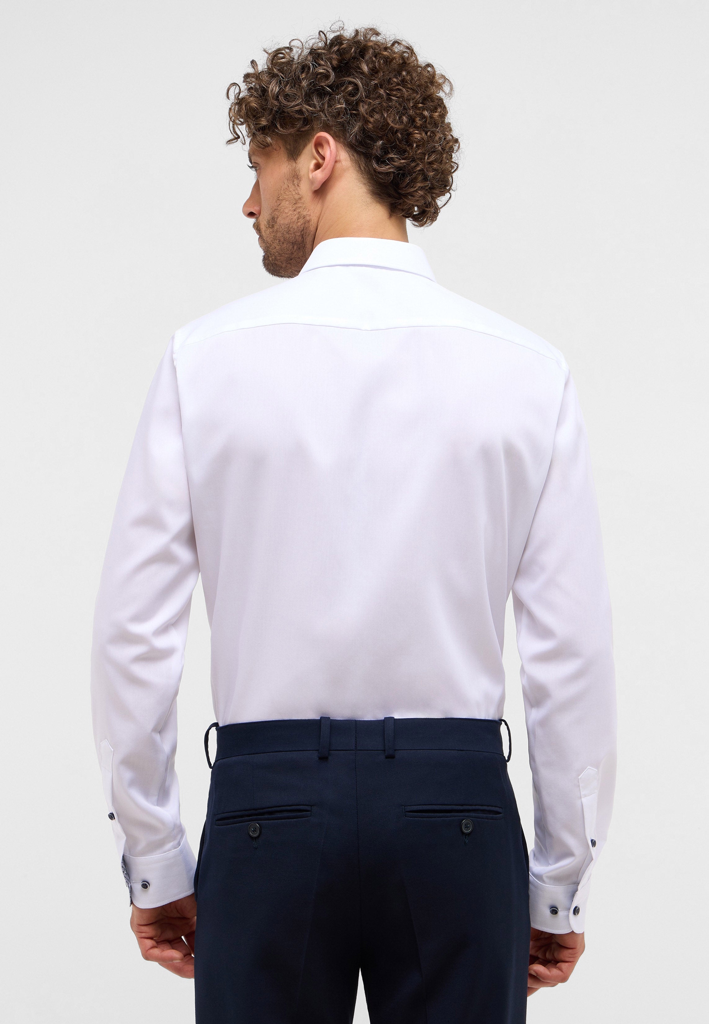 ETERNA SLIM FIT Langarm Hemd - Moonlit Porcelain - 1305-00-F140 von Eterna