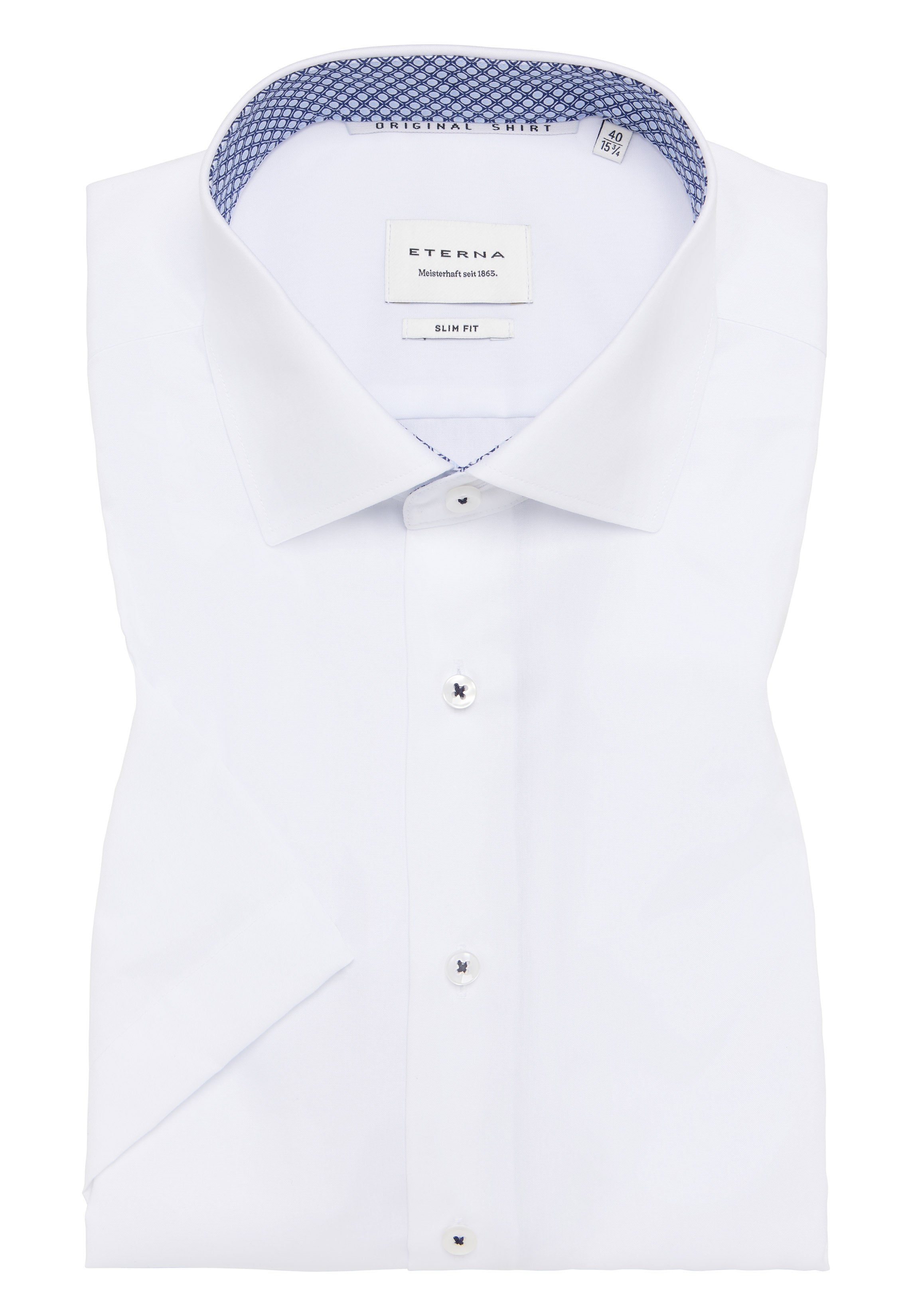 ETERNA SLIM FIT Kurzarm Hemd - Pearl Skyline White - 1304-00-G140
