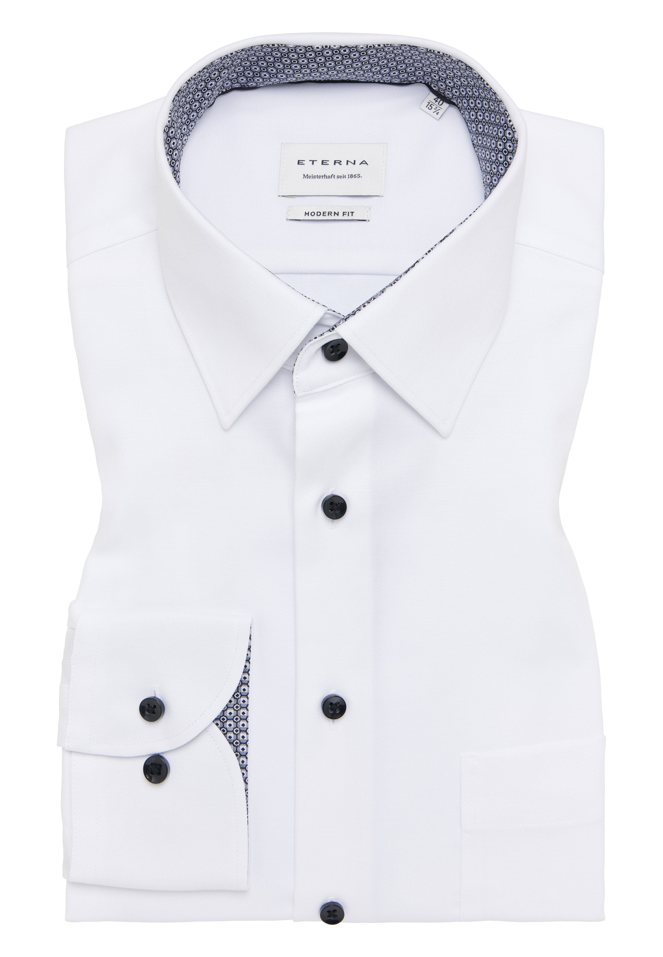 ETERNA MODERN FIT Langarm Hemd - Cloud Chalk White - 1007-00-X141