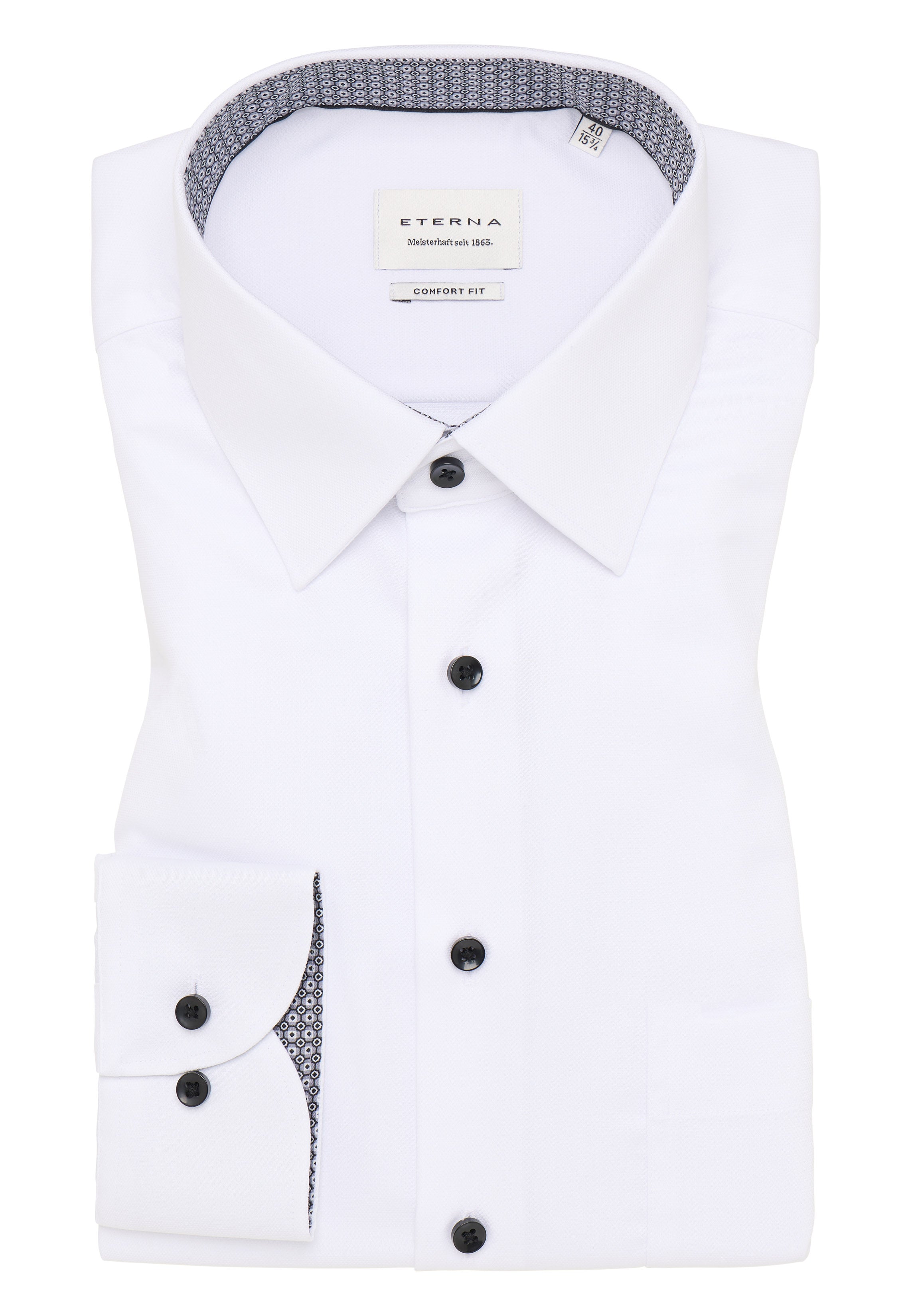 ETERNA COMFORT FIT Langarm Hemd - Crystal White - 1007-00-E141