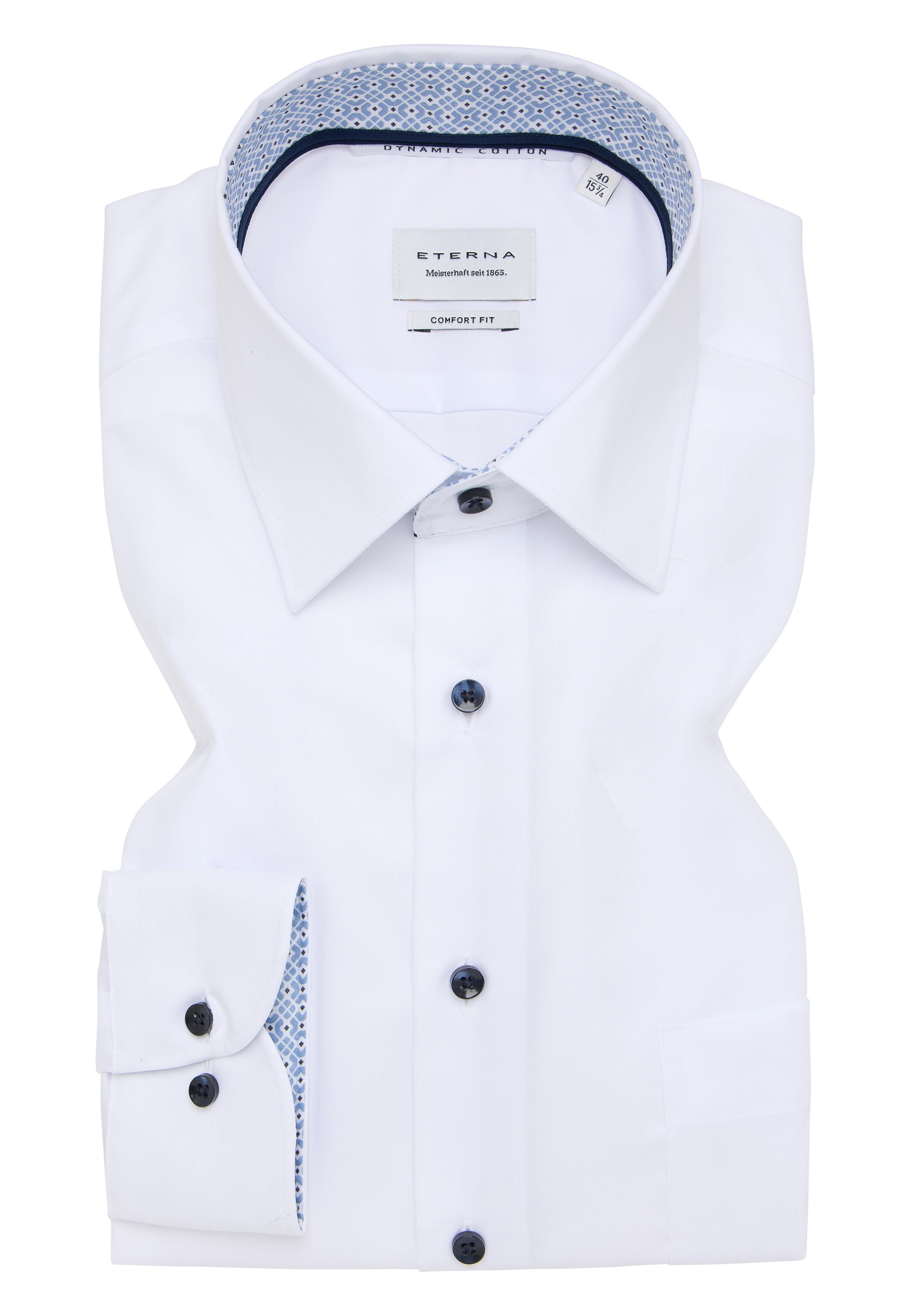ETERNA COMFORT FIT Langarm Hemd - Pearl Glacier White - 1382-00-E141