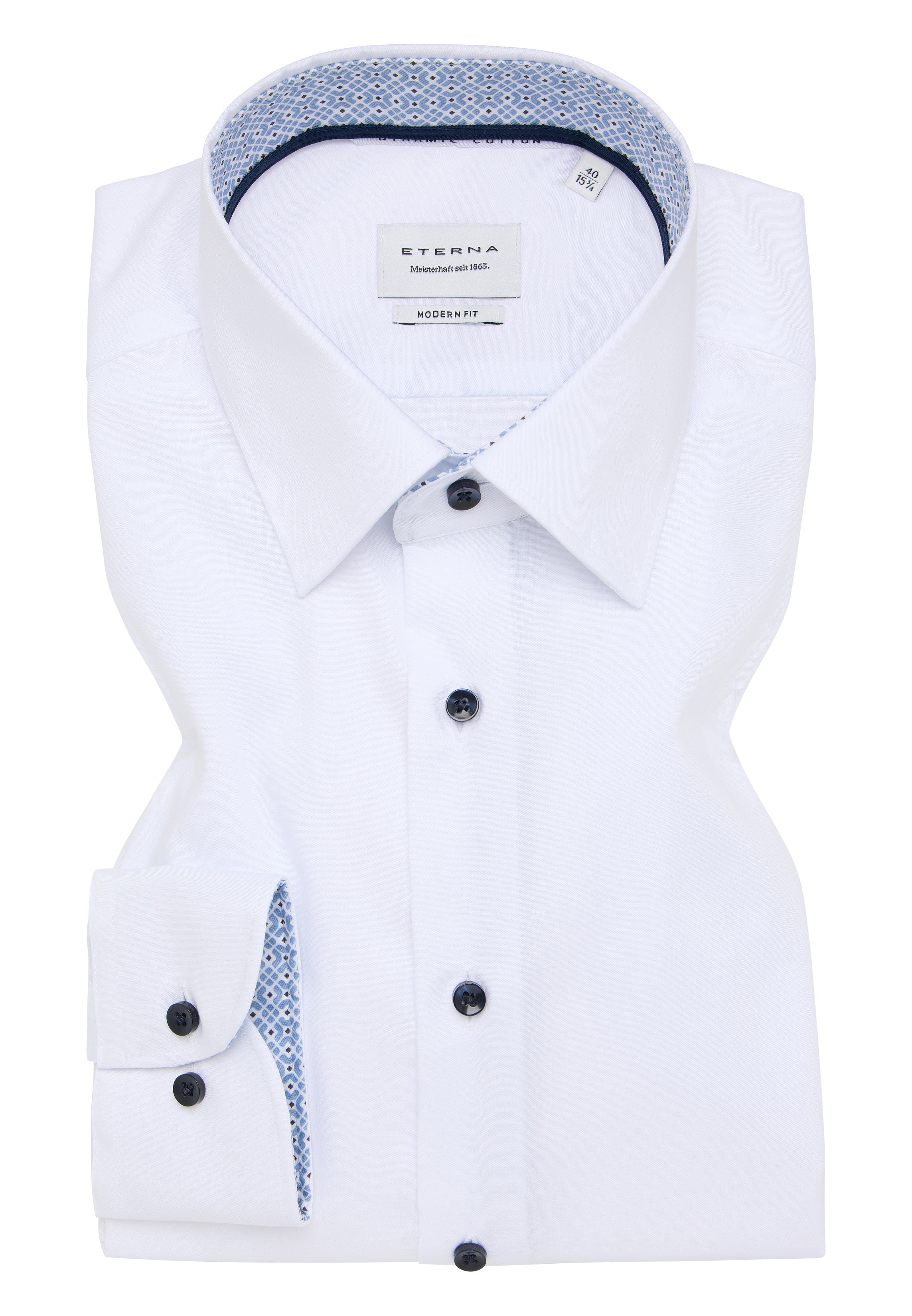 ETERNA MODERN FIT Langarm Hemd - Blue Harbor White - 1382-00-X151