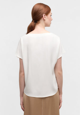 ETERNA LOOSE FIT Kurzarm Bluse - Pearl Cloud White - 5270-01-H305