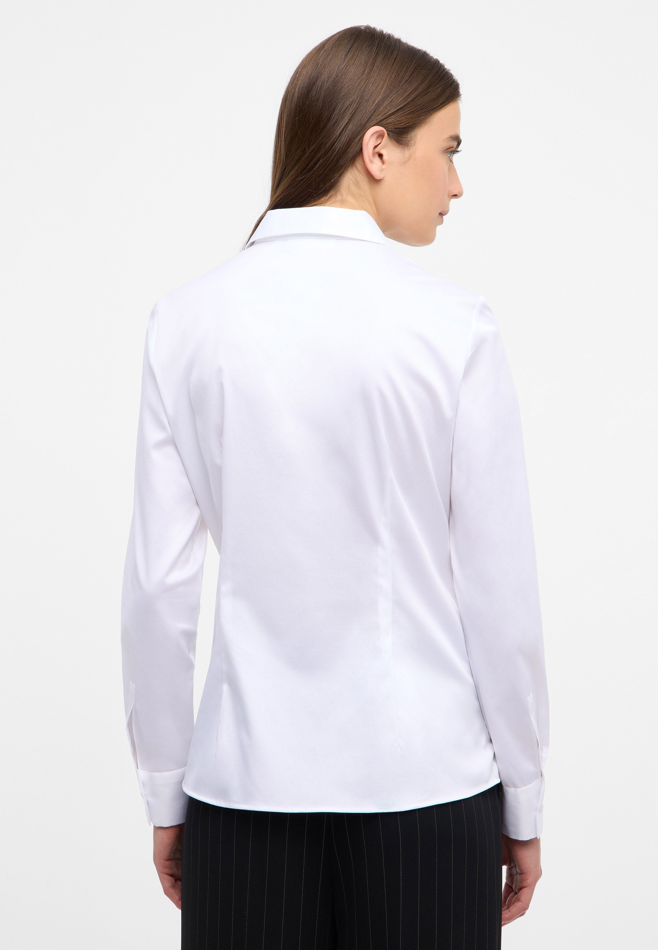 ETERNA FITTED Langarm Bluse - Cloud Milk White - 5585-00-DF48 von Eterna