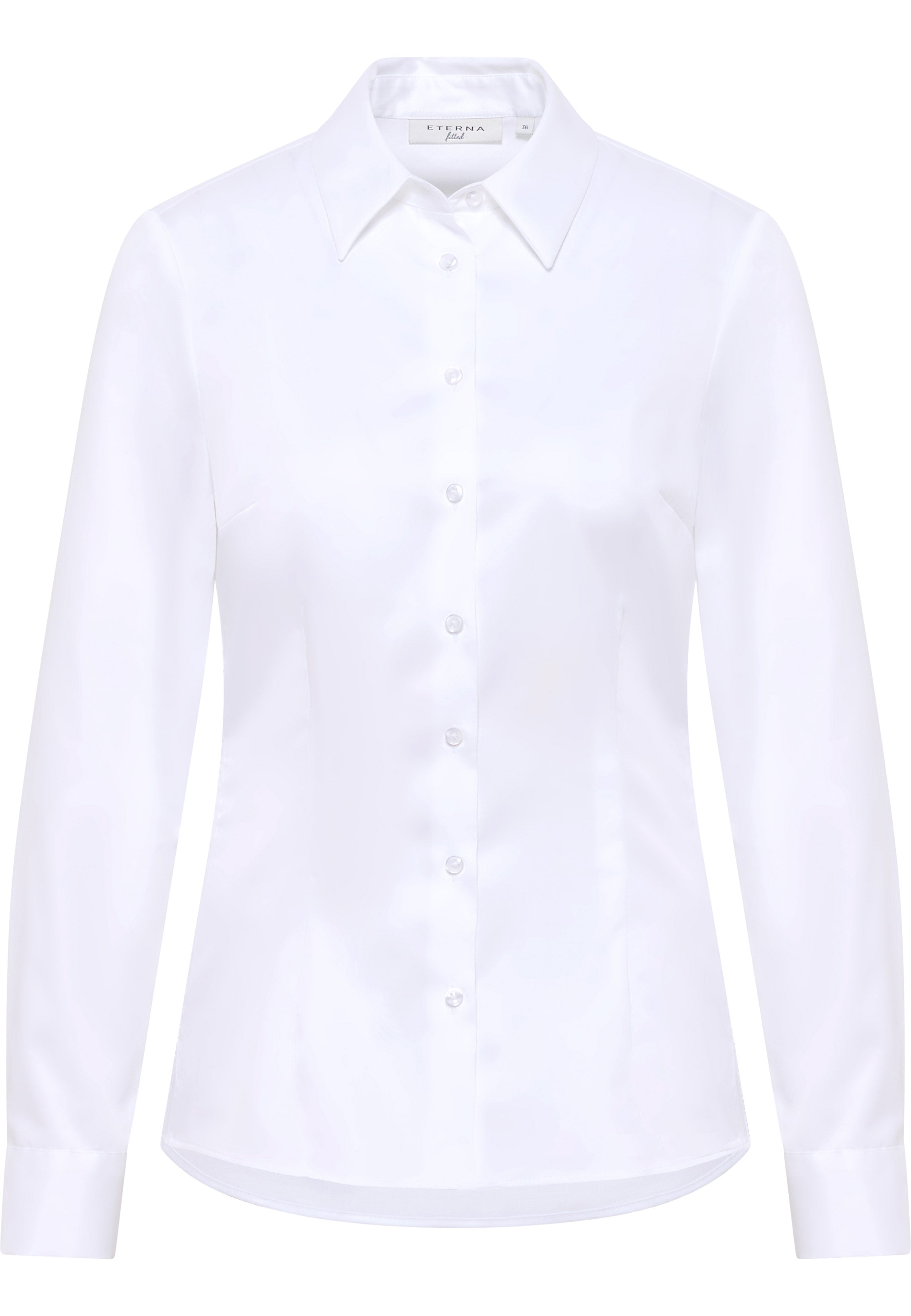ETERNA FITTED Langarm Bluse - Cloud Milk White - 5585-00-DF48