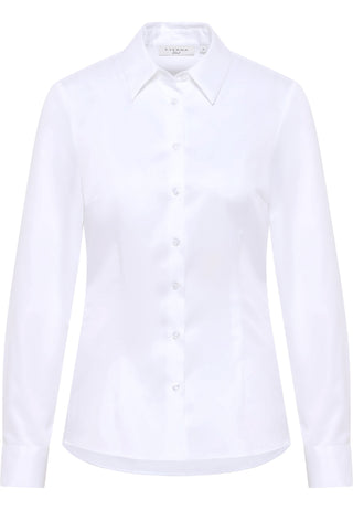 ETERNA FITTED Langarm Bluse - Cloud Milk White - 5585-00-DF48