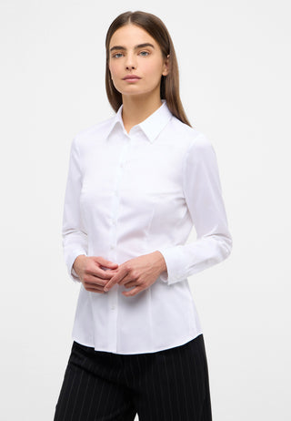 ETERNA FITTED Langarm Bluse - Cloud Milk White - 5585-00-DF48