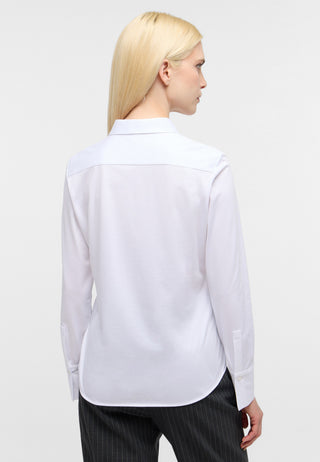 ETERNA FITTED Langarm Bluse - Crystal Linen White - 5780-00-DY70