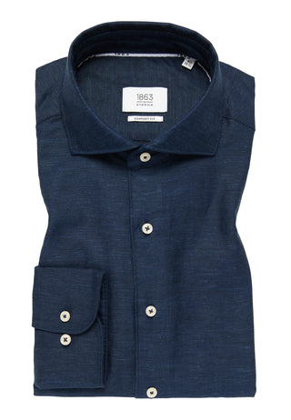 ETERNA 1863 COMFORT FIT Langarm Hemd - Midnight Linen Navy - 2355-19-ES9V