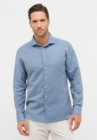 ETERNA 1863 Modern Fit Langarm Hemd - Blue Harbour Linen - 2355-18-XS82