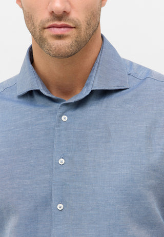 ETERNA 1863 Modern Fit Langarm Hemd - Blue Harbour Linen - 2355-18-XS82