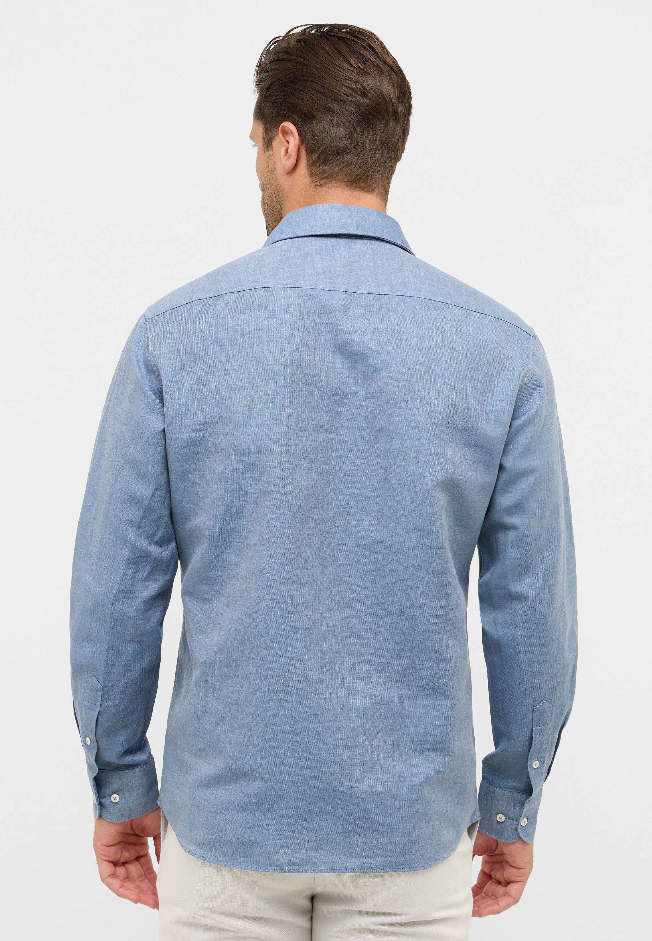 ETERNA 1863 Modern Fit Langarm Hemd - Blue Harbour Linen - 2355-18-XS82 von Eterna