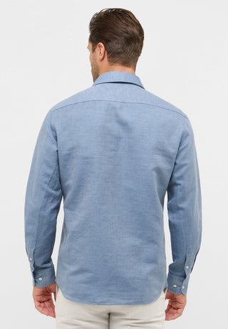 ETERNA 1863 Modern Fit Langarm Hemd - Blue Harbour Linen - 2355-18-XS82